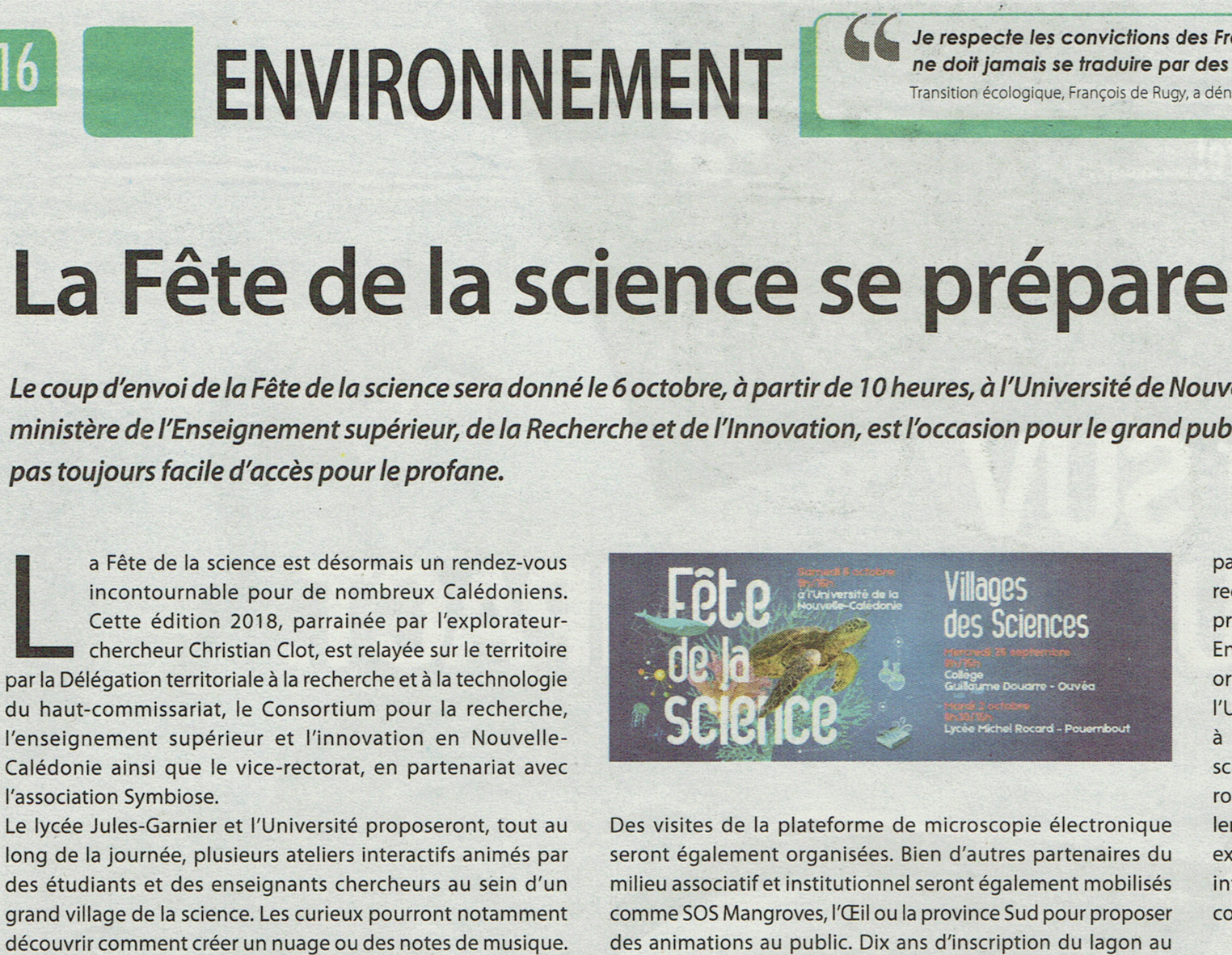 Demain en Nouvelle-Calédonie : La Fête de la Science se prépare